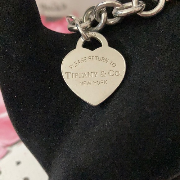 Tiffany & Co 925 Heart Tag Charm Bracelet - Picture 6 of 15